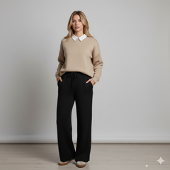 Beige Collar Sweatshirt