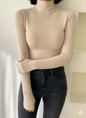 Beige Turtle Neck