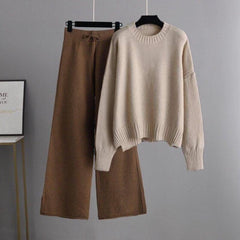 Beige Sweatshirt Plain with Brown Flapper Trouser