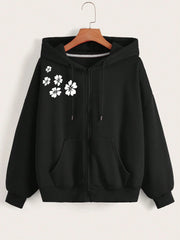 Shoulder Flowers Zipper