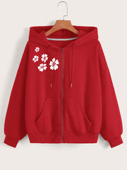 Shoulder Flowers Zipper