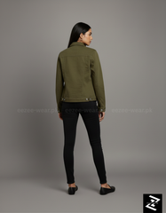 Olive Green Denim Jacket