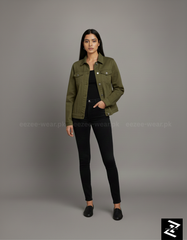Olive Green Denim Jacket