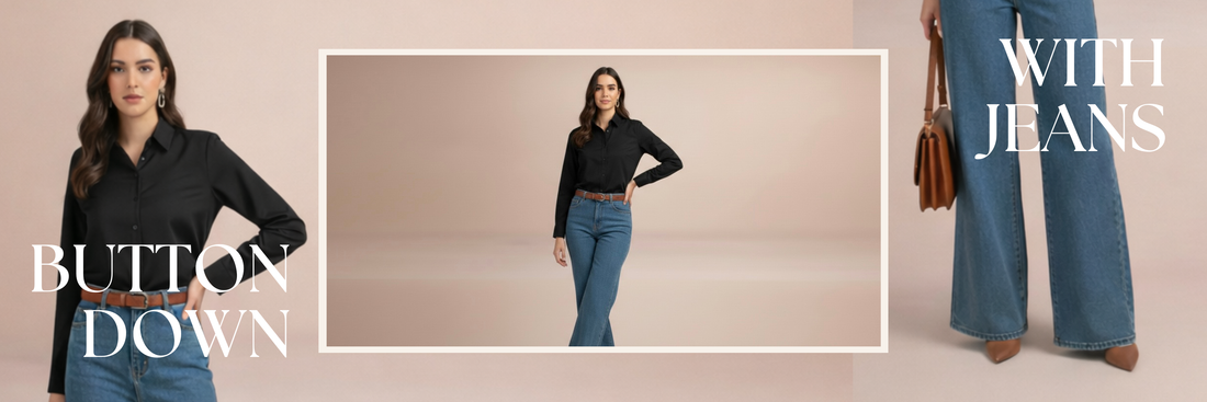 BUTTON DOWN WITH JEANS