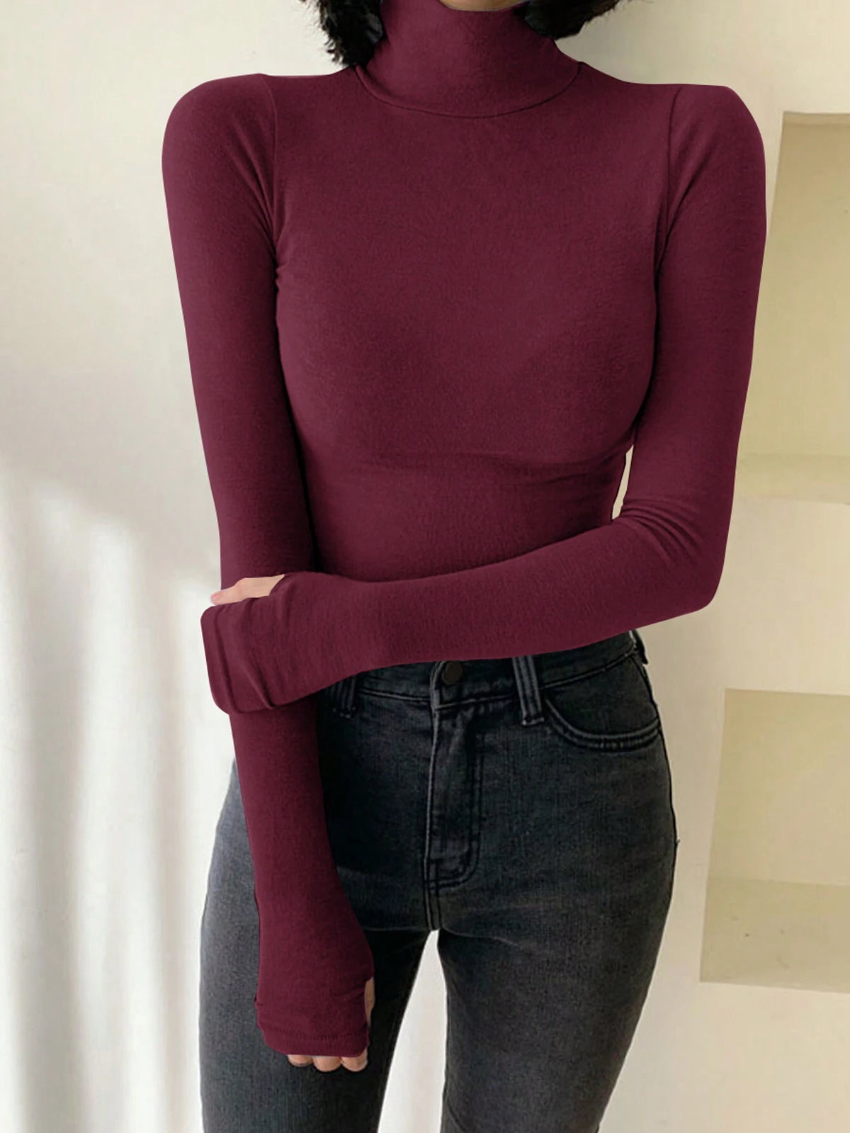 Maroon Turtle Neck