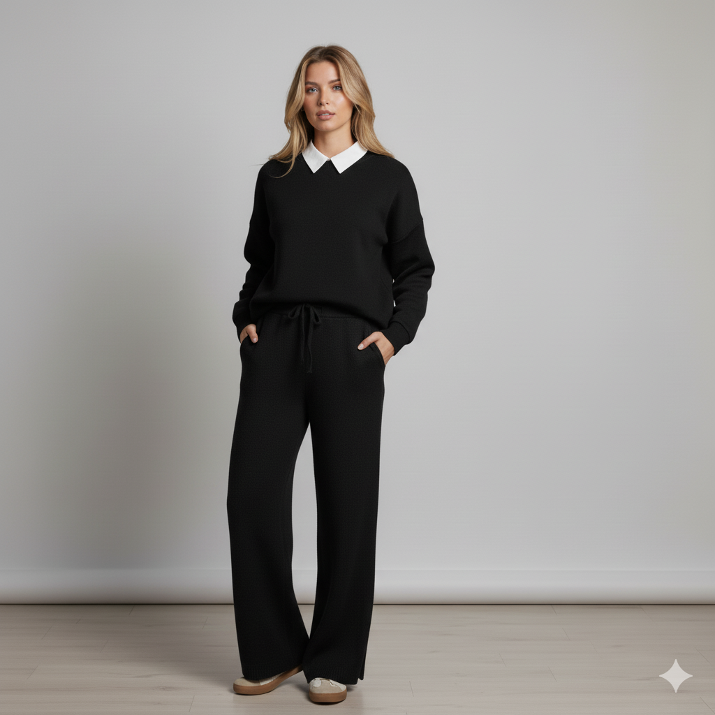 Black Collar Sweatshirt