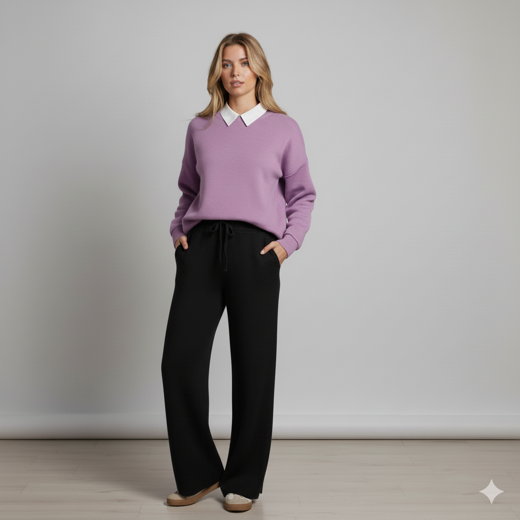 Purple Collar Sweatshirt