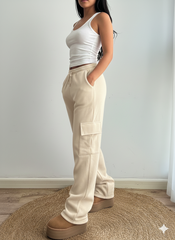 Beige Cargo Trouser