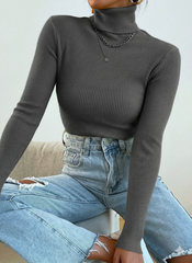Dark Grey Ripped Turtle Neck