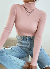 Pink Ripped Turtle Neck