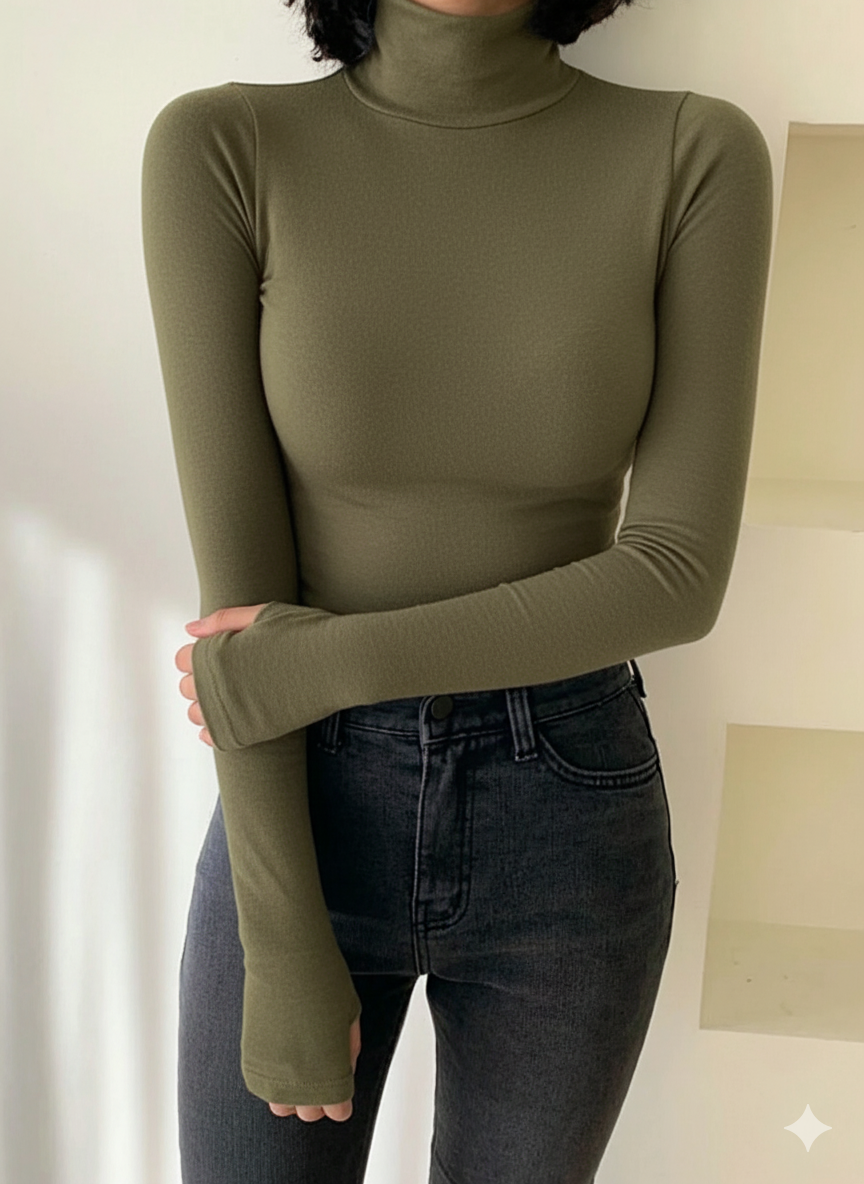 Olive Green Turtle Neck