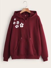 Shoulder Flowers Zipper