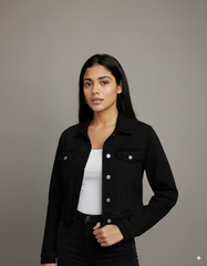 Black Crop Denim Jacket