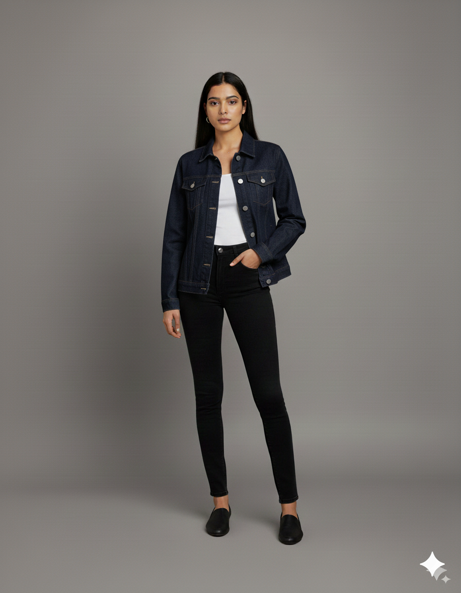 Navy Blue Denim Jacket