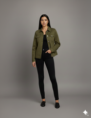 Olive Green Denim Jacket