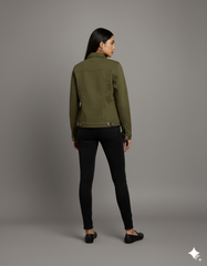 Olive Green Denim Jacket